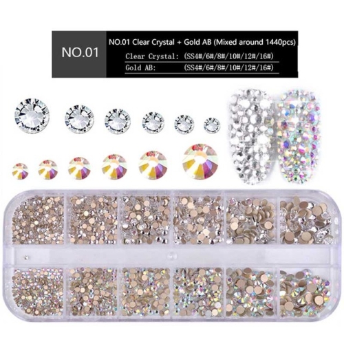 

Nail Flat-back AB Crystal Strass 3D Charm Gems DIY Manicure Nail Art Decorations(01)