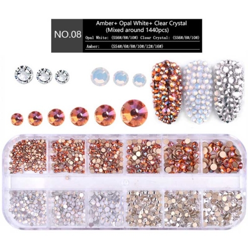 

Nail Flat-back AB Crystal Strass 3D Charm Gems DIY Manicure Nail Art Decorations(08)