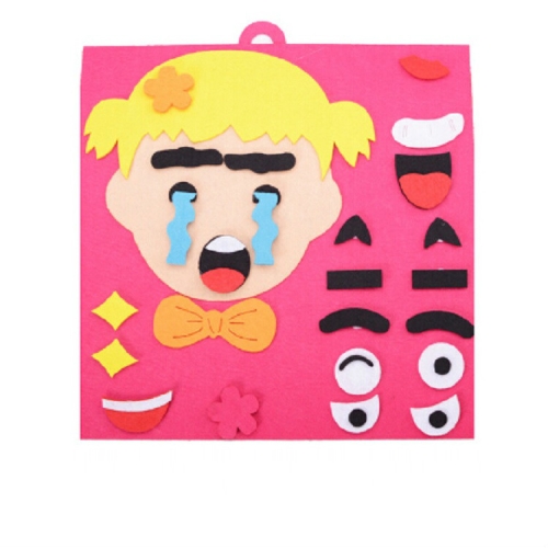 

DIY Emotion Puzzle Toys Creative Non-woven Facial Expression Stickers Kids Educational Learning Toys(Girl)