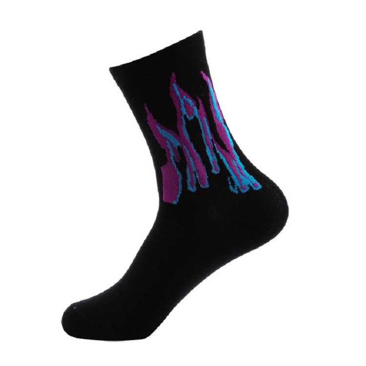 

Men Fashion Street Hip Hop Skateboard Tube Cotton Socks Flame Socks, Size:One Size(J052)