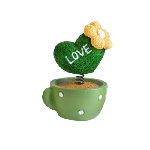 

10 PCS Cute Shaking Head Spring Car Decoration Cake Baking Mini Potted Resin Decoration, Specification: Heart Shape