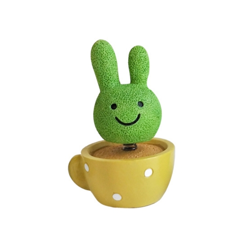 

10 PCS Cute Shaking Head Spring Car Decoration Cake Baking Mini Potted Resin Decoration, Specification: Rabbit