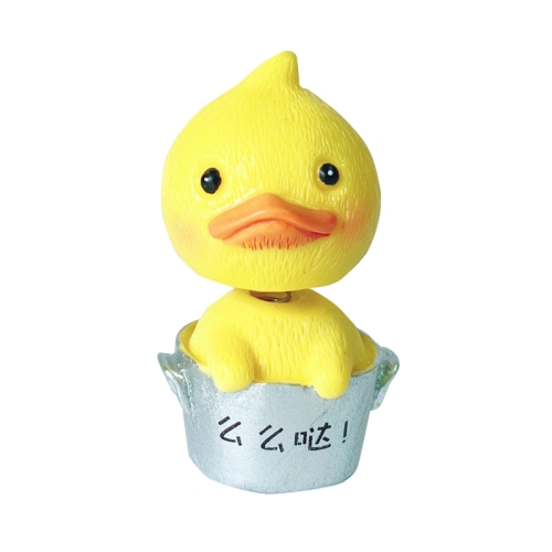 

10 PCS Cute Shaking Head Spring Car Decoration Cake Baking Mini Potted Resin Decoration, Specification: Duck