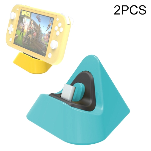 

2 PCS DOBE TNS-19062 Host Charging Bottom Portable Triangle Game Console Charger For Switch / Lite(Dynamic Blue)