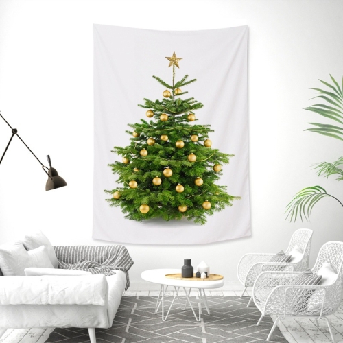 

Rectangular Christmas Tree Peach Skin Tapestry Mural Christmas Decoration Tapestry, Size: 145x215cm(9)