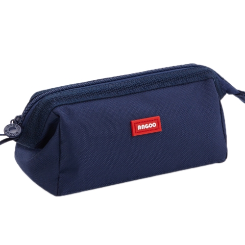 

ANGOO Large-Capacity Student Stationery Bag Pure Color Simple Boat Shape Pencil Case(Navy)