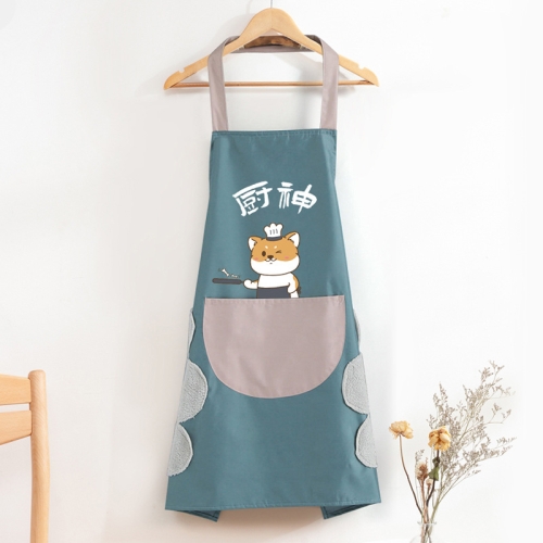 

2 PCS Home Kitchen Waterproof And Oil-Proof Apron Cute Cooking Work Apron, Colour: Chef Water Blue (Hand Wipe)