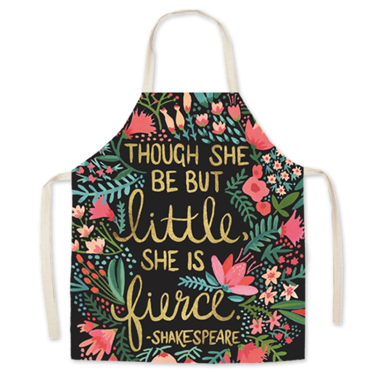 

2 PCS Green Leaf Kitchen Apron Linen Cooking Gown Work Clothes, Specification: 65x75 cm(Though)