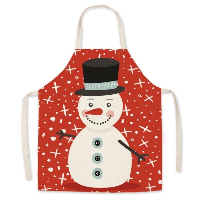 

2 PCS Christmas Linen Apron Parent-Child Set, Specification: 65x75cm(Hat)