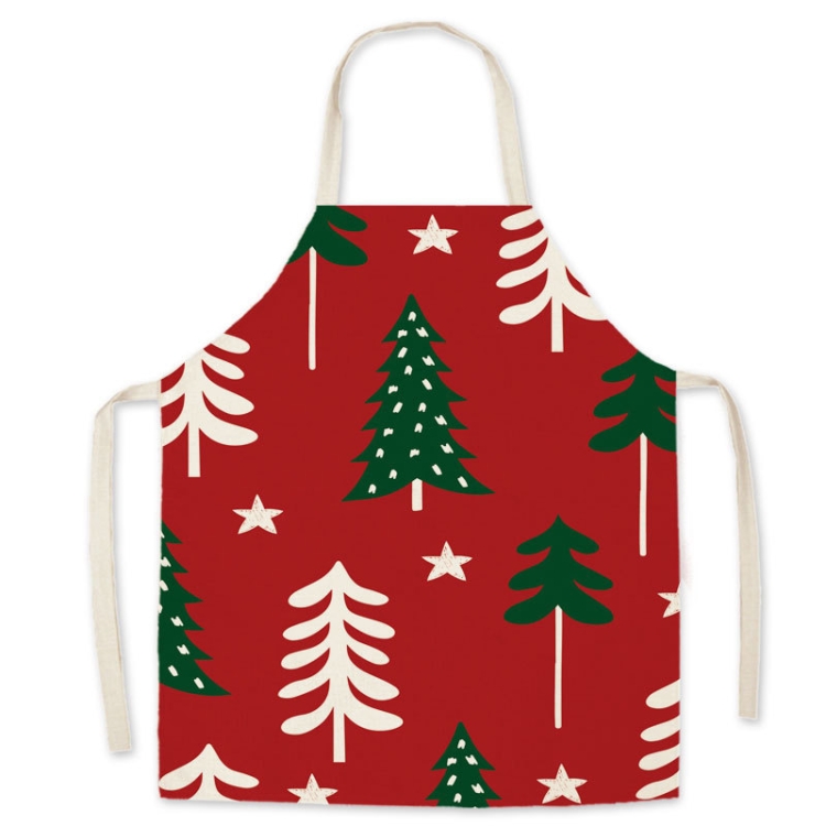 

2 PCS Christmas Linen Apron Parent-Child Set, Specification: 65x75cm(Christmas Tree)