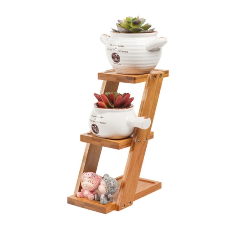 

2 piece Plant Shelves Flower Display Stand Bamboo Display Stand Wood Shelf Storage Rack Outdoor Holder Flower Garden Rack Stand