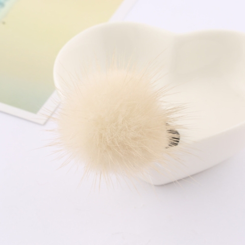 

Lovely Soft Fur Pompom Mini Ball Gripper Hairclips Children Hair Clip Hair Accessories(beige (hair ring))