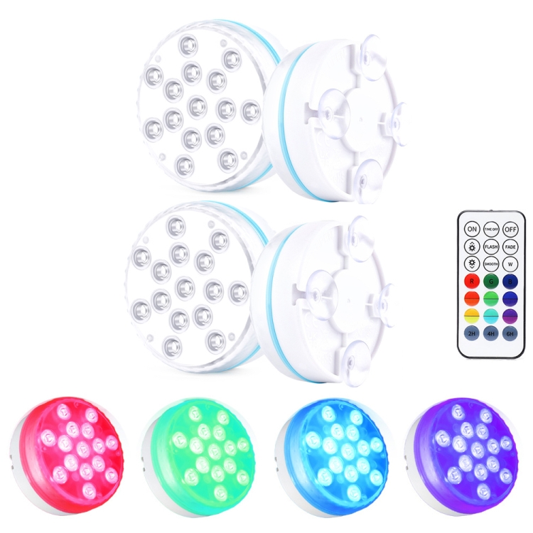 

15 LEDs RF Remote Control Diving Light Magnetic Waterproof Pool Lamp, Spec: 2 PCS + 1 RC(16 Colors)