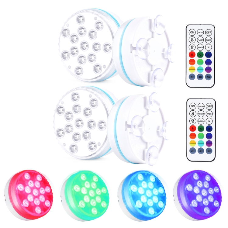 

15 LEDs RF Remote Control Diving Light Magnetic Waterproof Pool Lamp, Spec: 2 PCS + 2 x RC(16 Colors)