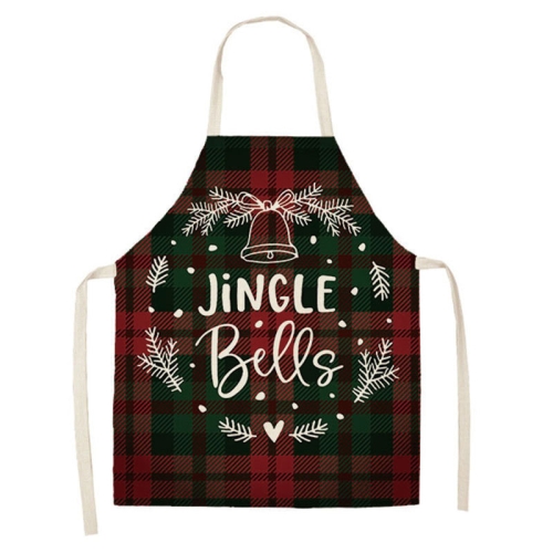 

2 PCS Christmas Plaid Series Cotton And Linen Apron Household Cleaning Overalls, Specification: 68 x 55cm(WQ-001304)