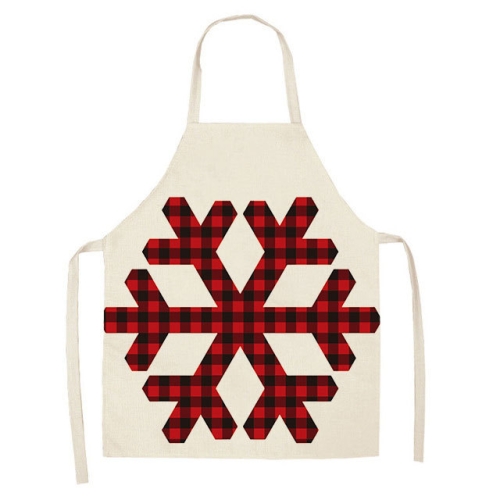 

2 PCS Christmas Plaid Series Cotton And Linen Apron Household Cleaning Overalls, Specification: 68 x 55cm(WQ-001309)