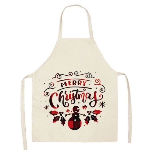 

2 PCS Christmas Plaid Series Cotton And Linen Apron Household Cleaning Overalls, Specification: 68 x 55cm(WQ-001315)