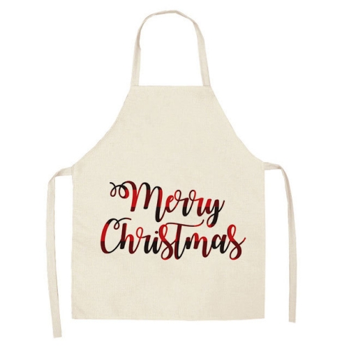 

2 PCS Christmas Plaid Series Cotton And Linen Apron Household Cleaning Overalls, Specification: 68 x 55cm(WQ-001319)