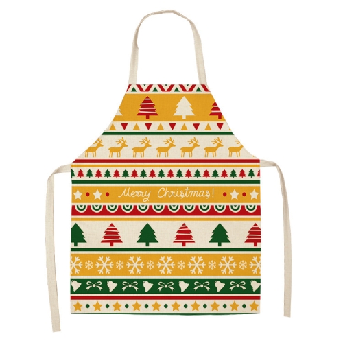

2 PCS Christmas Plaid Series Cotton And Linen Apron Household Cleaning Overalls, Specification: 68 x 55cm(WQ-001320)