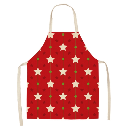 

2 PCS Christmas Plaid Series Cotton And Linen Apron Household Cleaning Overalls, Specification: 68 x 55cm(WQ-001322)
