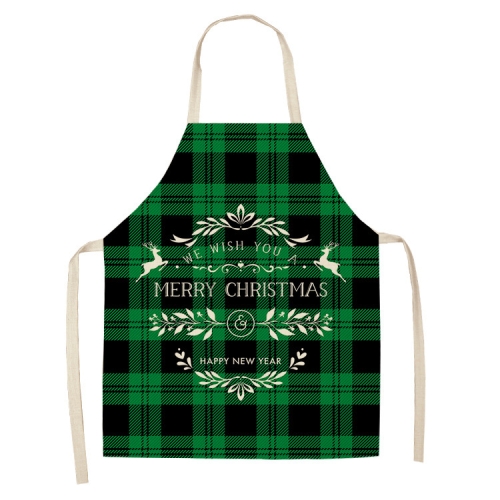 

2 PCS Christmas Plaid Series Cotton And Linen Apron Household Cleaning Overalls, Specification: 47 x 38cm(WQ-001334)