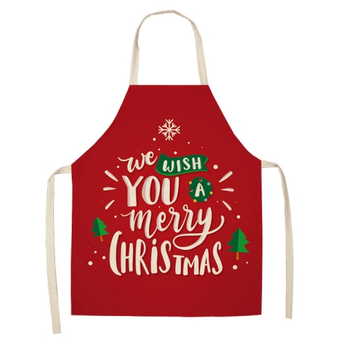 

2 PCS Fabric Linen Cleaning Apron Christmas Party Decoration Apron, Specification: 68x55cm(WQ-001529)