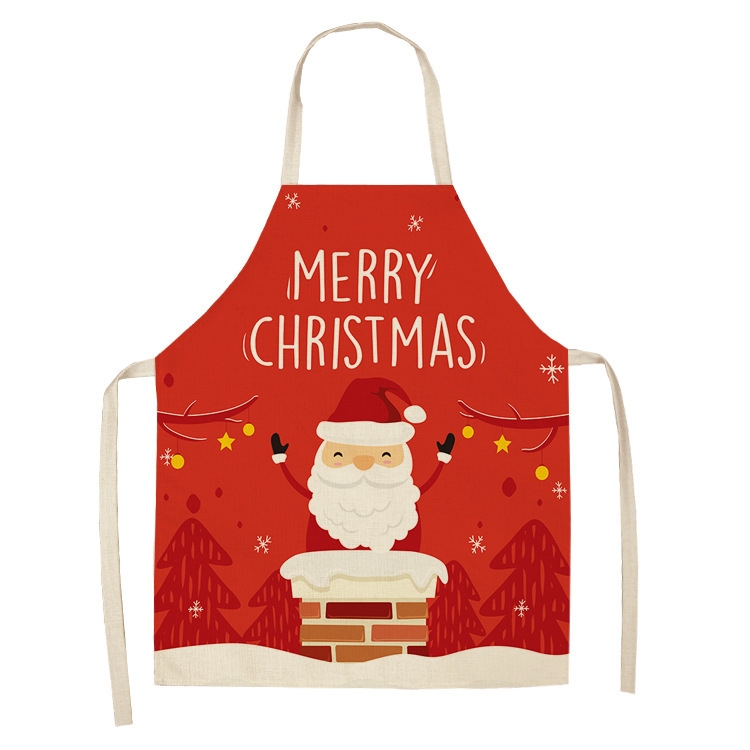 

2 PCS Fabric Linen Cleaning Apron Christmas Party Decoration Apron, Specification: 68x55cm(WQ-001530)