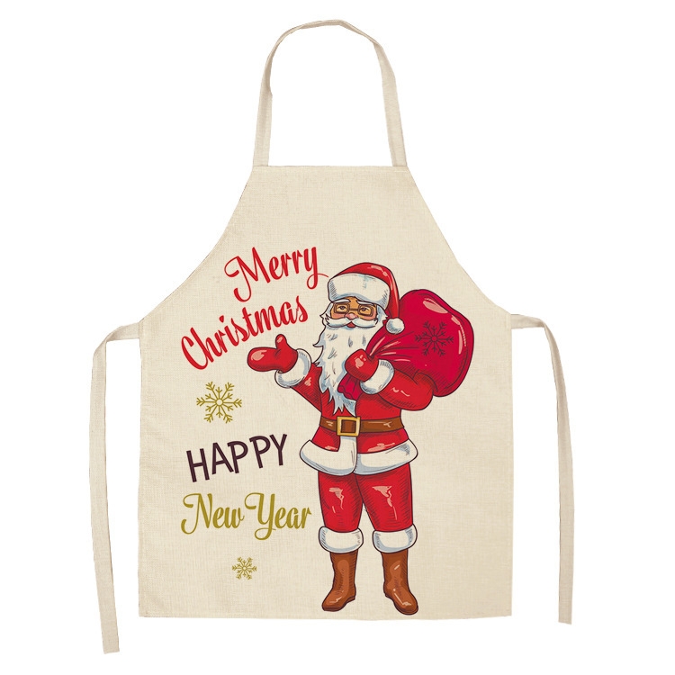 

2 PCS Fabric Linen Cleaning Apron Christmas Party Decoration Apron, Specification: 68x55cm(WQ-001506)