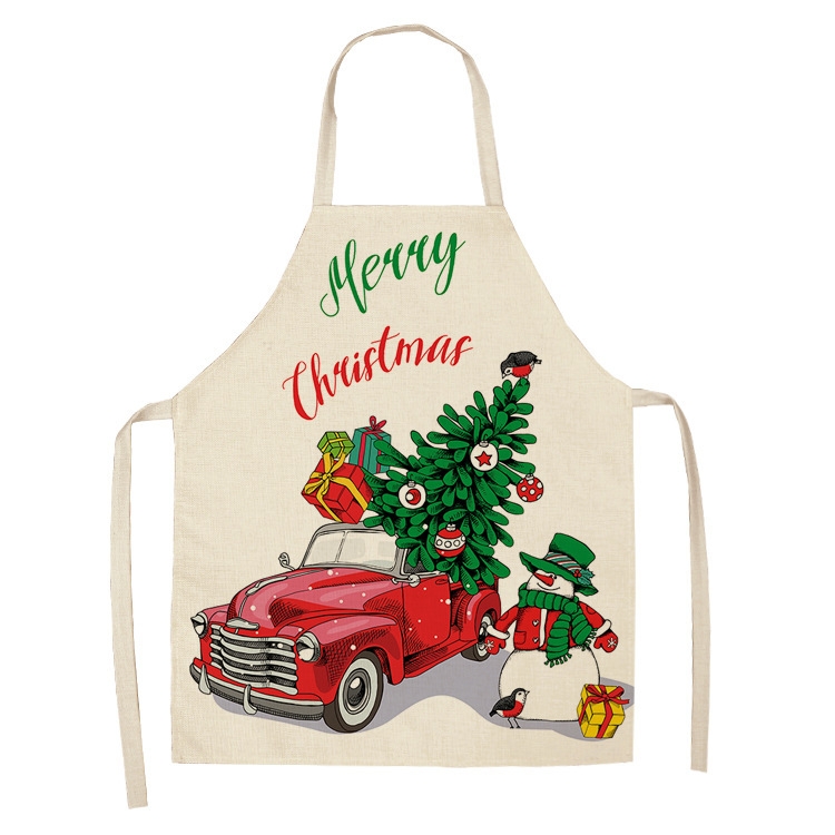 

2 PCS Fabric Linen Cleaning Apron Christmas Party Decoration Apron, Specification: 68x55cm(WQ-001508)