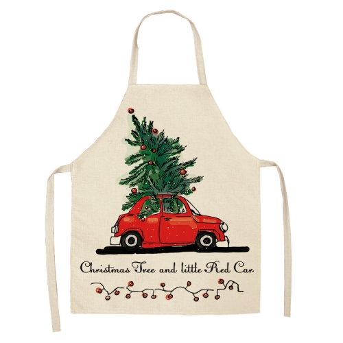 

2 PCS Fabric Linen Cleaning Apron Christmas Party Decoration Apron, Specification: 68x55cm(WQ-001509)