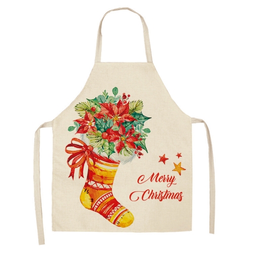 

2 PCS Fabric Linen Cleaning Apron Christmas Party Decoration Apron, Specification: 68x55cm(WQ-001510)