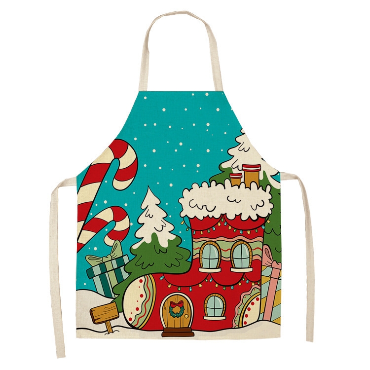 

2 PCS Fabric Linen Cleaning Apron Christmas Party Decoration Apron, Specification: 68x55cm(WQ-001513)