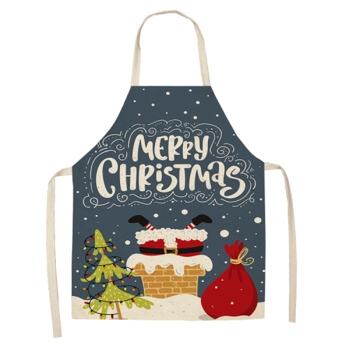 

2 PCS Fabric Linen Cleaning Apron Christmas Party Decoration Apron, Specification: 68x55cm(WQ-001516)