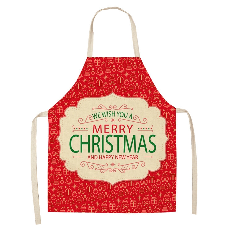 

2 PCS Fabric Linen Cleaning Apron Christmas Party Decoration Apron, Specification: 68x55cm(WQ-001519)