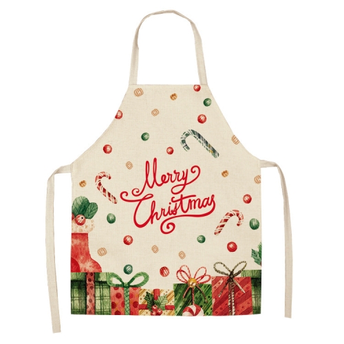 

2 PCS Fabric Linen Cleaning Apron Christmas Party Decoration Apron, Specification: 68x55cm(WQ-001524)