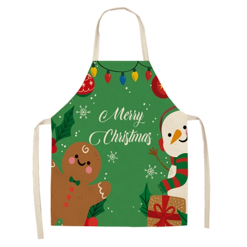 

2 PCS Fabric Linen Cleaning Apron Christmas Party Decoration Apron, Specification: 68x55cm(WQ-001526)