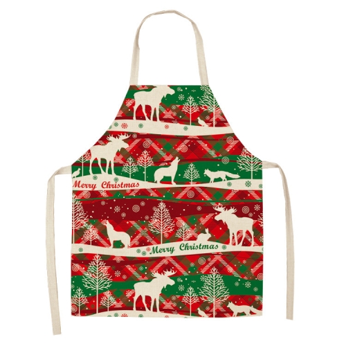 

2 PCS Fabric Linen Cleaning Apron Christmas Party Decoration Apron, Specification: 47x38cm(WQ-001520)