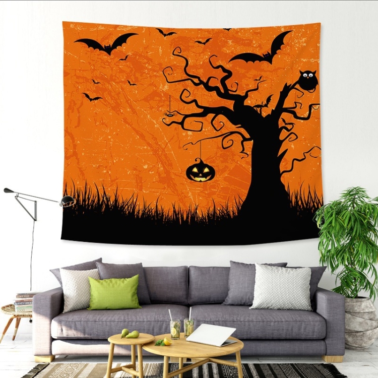 

Halloween Funny Fabric Background Wall Tapestry Bar Decoration Tapestry, Size: 150x100cm(Old Tree)