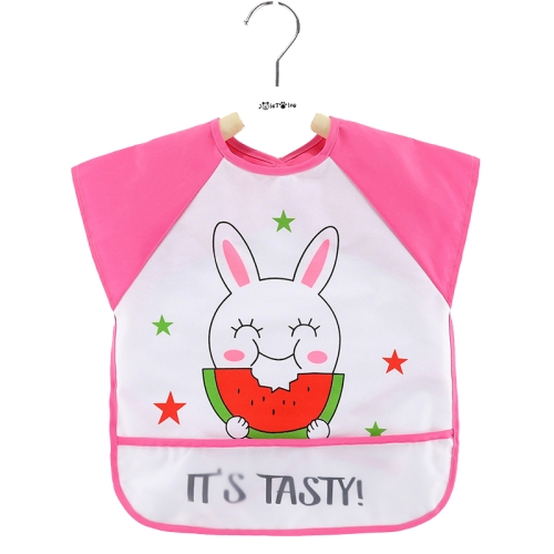 

2 PCS Baby Eating Gown Children Waterproof Apron, Colour: Sleeveless Watermelon Rabbit(90cm)