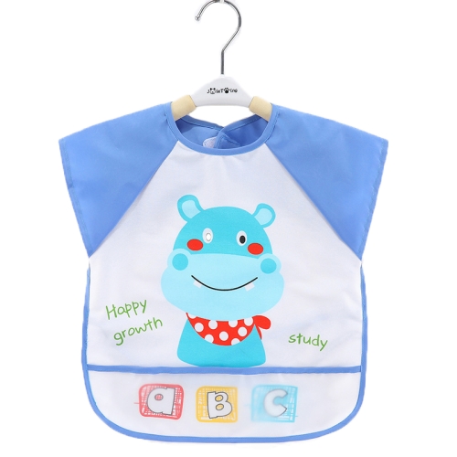 

2 PCS Baby Eating Gown Children Waterproof Apron, Colour: Sleeveless Hippo(90cm)