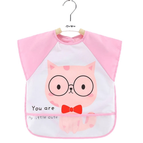 

2 PCS Baby Eating Gown Children Waterproof Apron, Colour: Sleeveless Pink Cat(100cm)