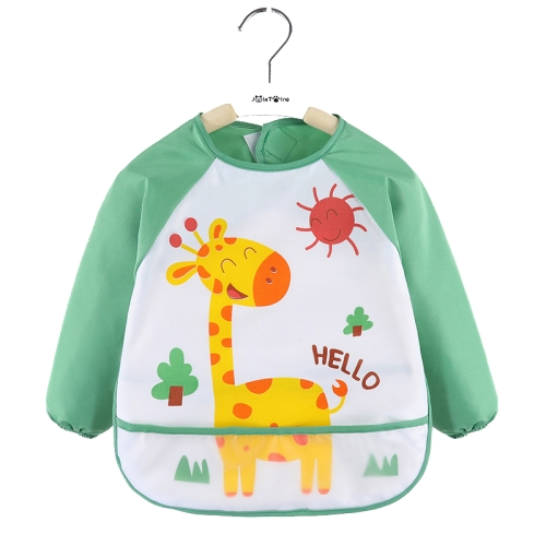 

2 PCS Baby Eating Gown Children Waterproof Apron, Colour: Long-sleeved Deer(90cm)