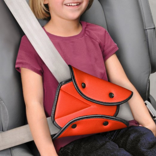 

Car Seat Safety Belt Cover Sturdy Adjustable Triangle Safety Seat Belt Pad Clips Child Protection(Orange)