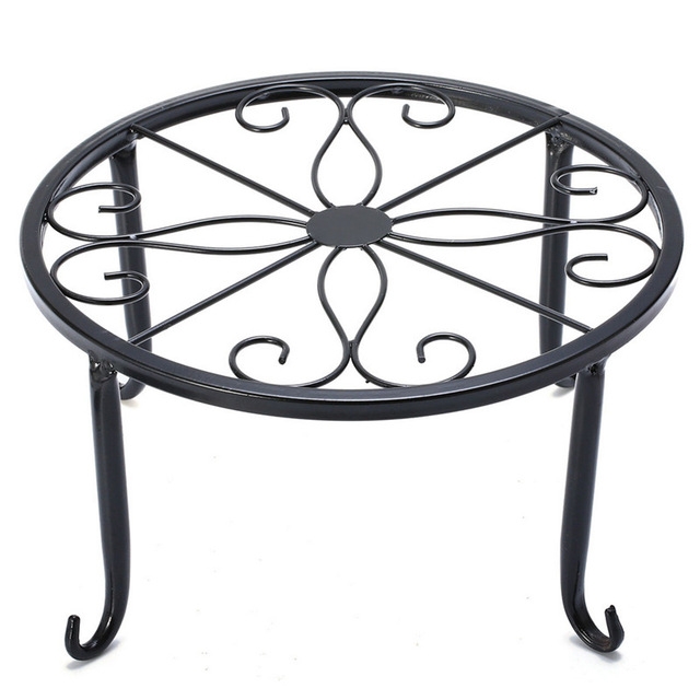 

4 PCS Garden Decorative Flower Pot Display Shelf Rack(Black)