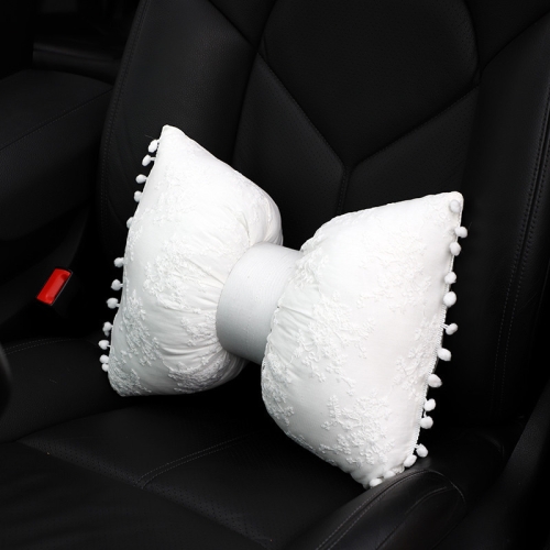 

Car Lace Head Waist Pillow Elastic Cotton Neck Pillow Waist Pad Car Female Decorative Supplies, Colour: White Lumbar Pillow