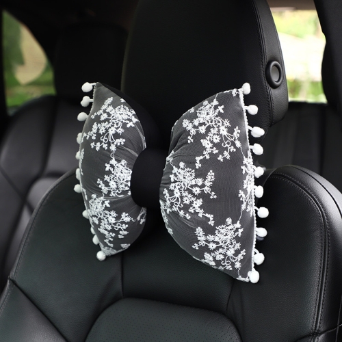 

Car Lace Head Waist Pillow Elastic Cotton Neck Pillow Waist Pad Car Female Decorative Supplies, Colour: Black Headrest