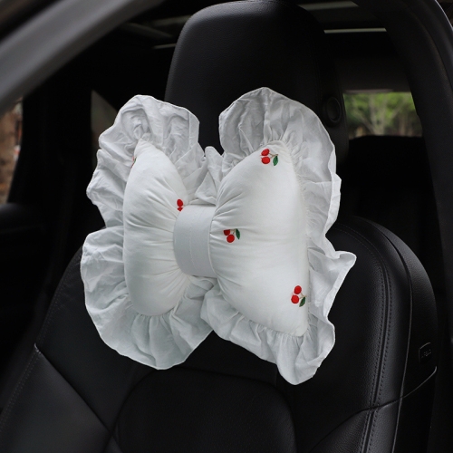 

Bow Car Head Pillow Car Seat Neck Pillow Comfortable Cotton Car Supplies, Colour: Cherry Headrest