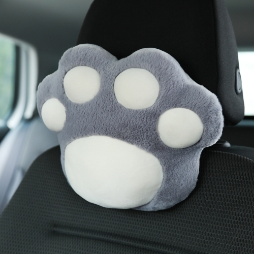 

Car Plush Head Pillow Cat Claw Car Neck Pillow Car Female Decorative Supplies, Colour: Gray Headrest