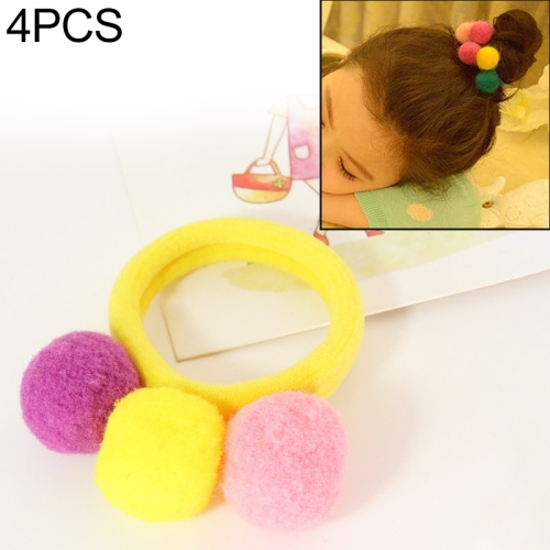 

4 PCS Fashion Lovely Girls Children Delicate Colorful Elastic Hair Band Hair Rope Hair Accessories(Yellow)