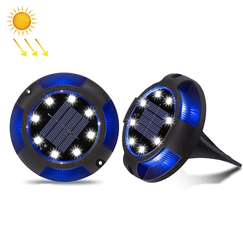 

Outdoor Solar Underground Lamp Rotating Buried Lawn Lamp , Spec: 8 LEDs White+Blue Light (Plastic Shell)